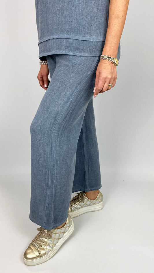 Cotton & linen mix wide-leg trouser | 4 Colours