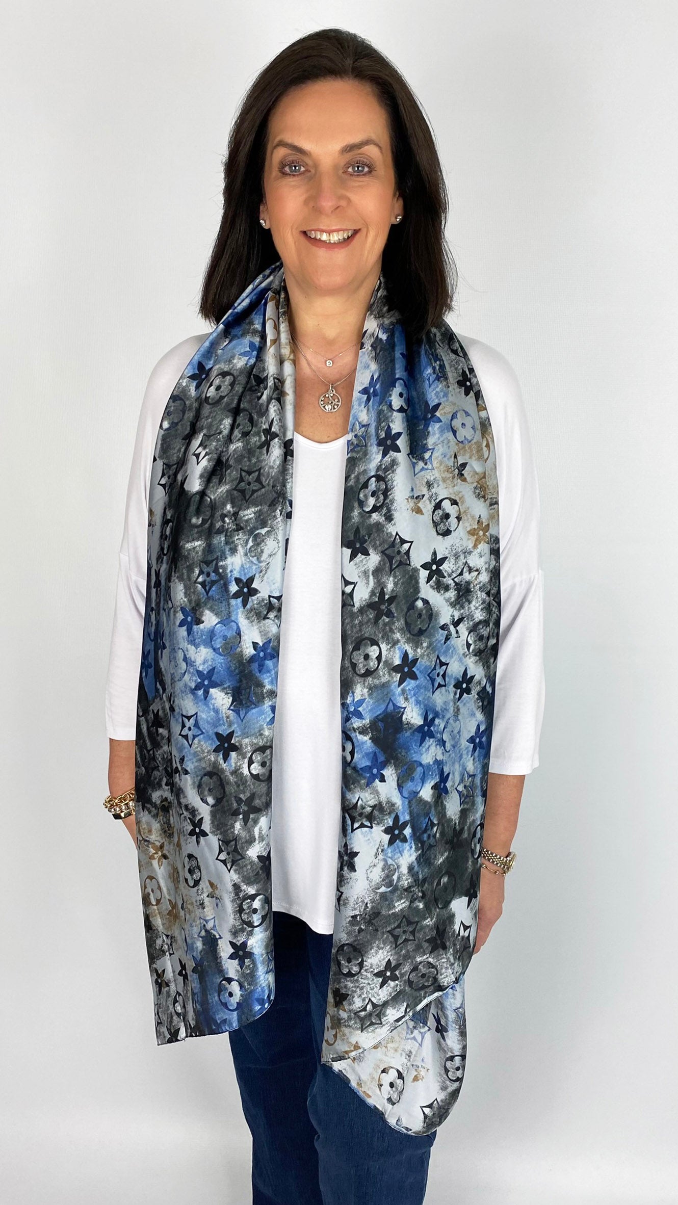 Silk feel print Scarf | 6 colours | by Malissa J