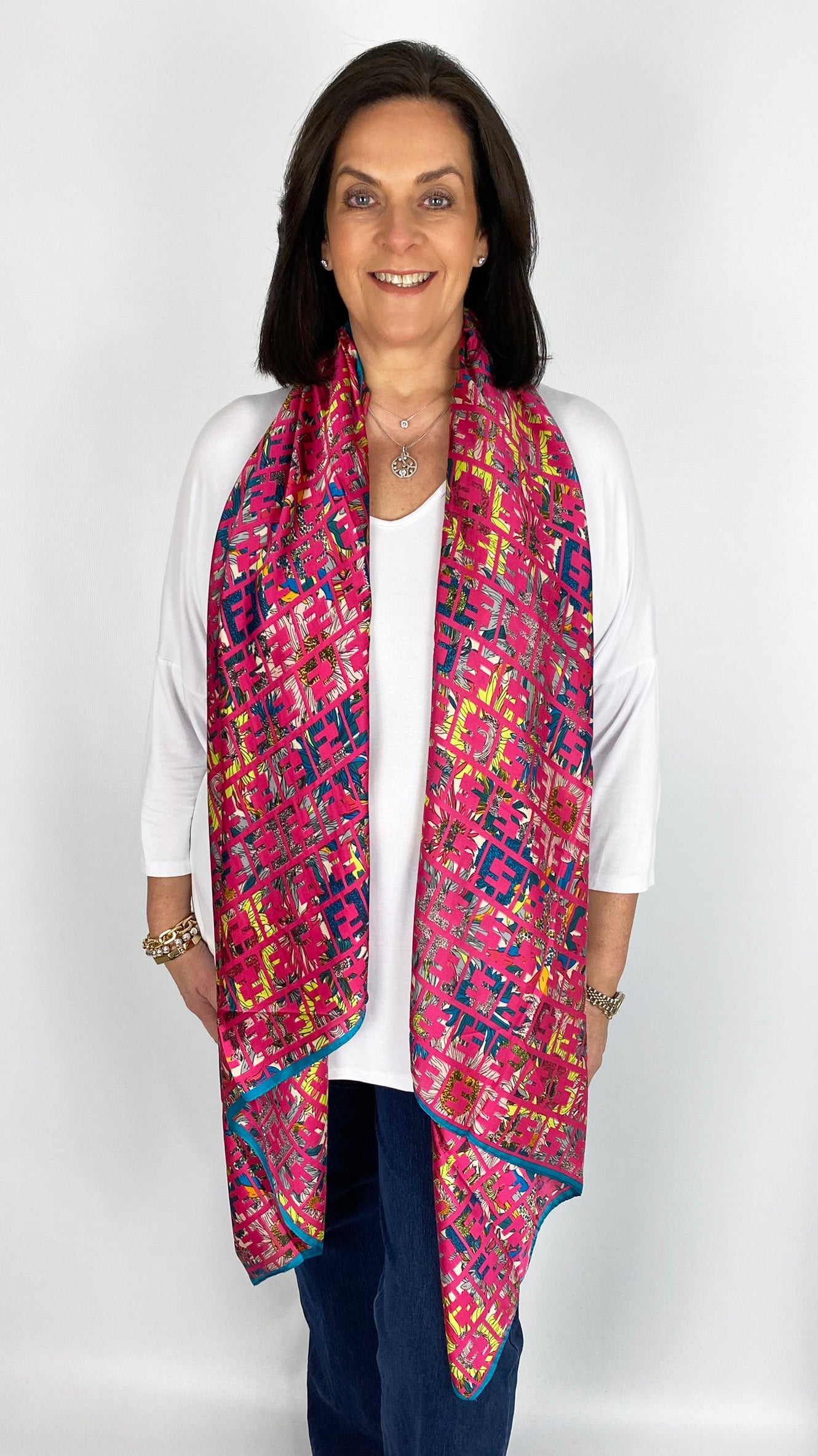 Silk feel print Scarf | 6 colours | by Malissa J