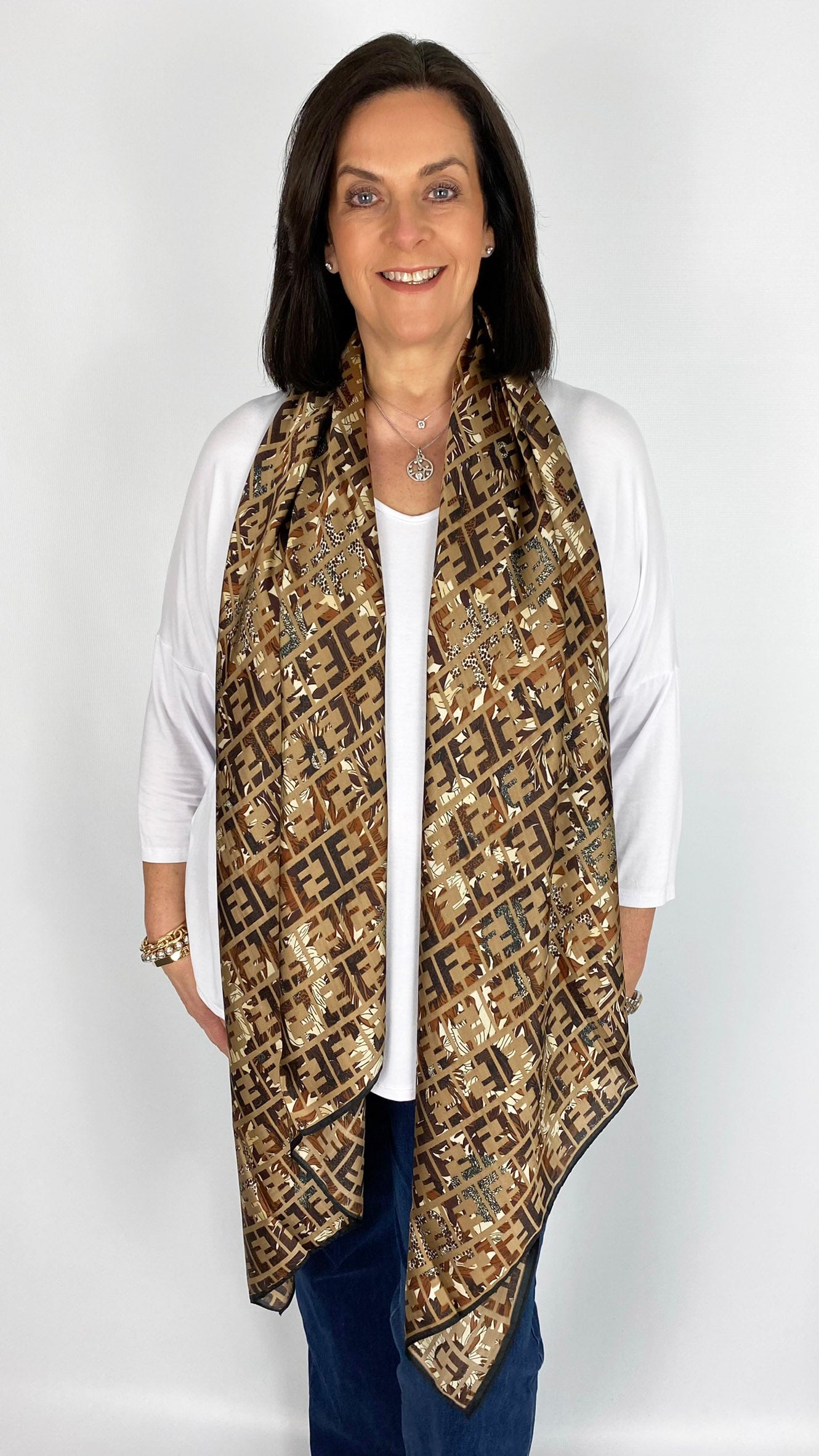 Silk feel print Scarf | 6 colours | by Malissa J