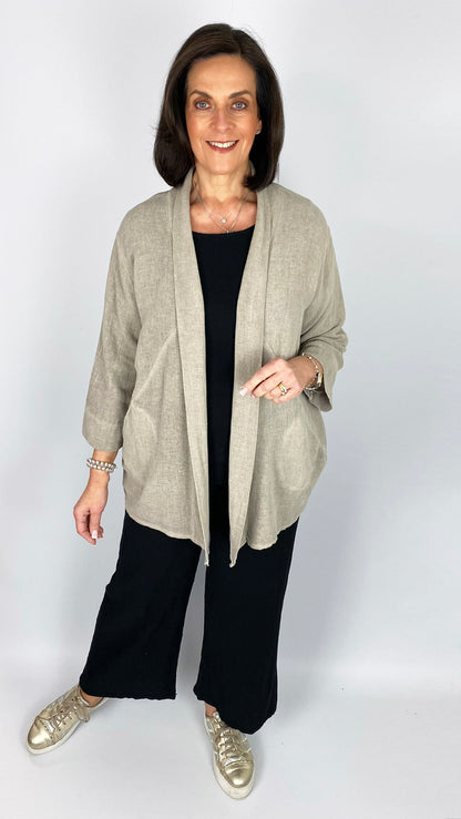 Cotton & linen mix edge-to-edge jacket | 4 Colours | last 1