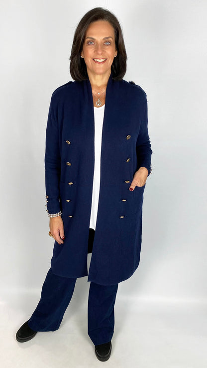 Military inspired edge-to-edge coatigan | 4 Colours