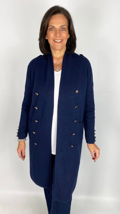 Military inspired edge-to-edge coatigan | 4 Colours