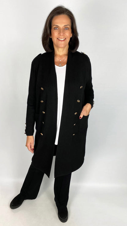 Military inspired edge-to-edge coatigan | 4 Colours