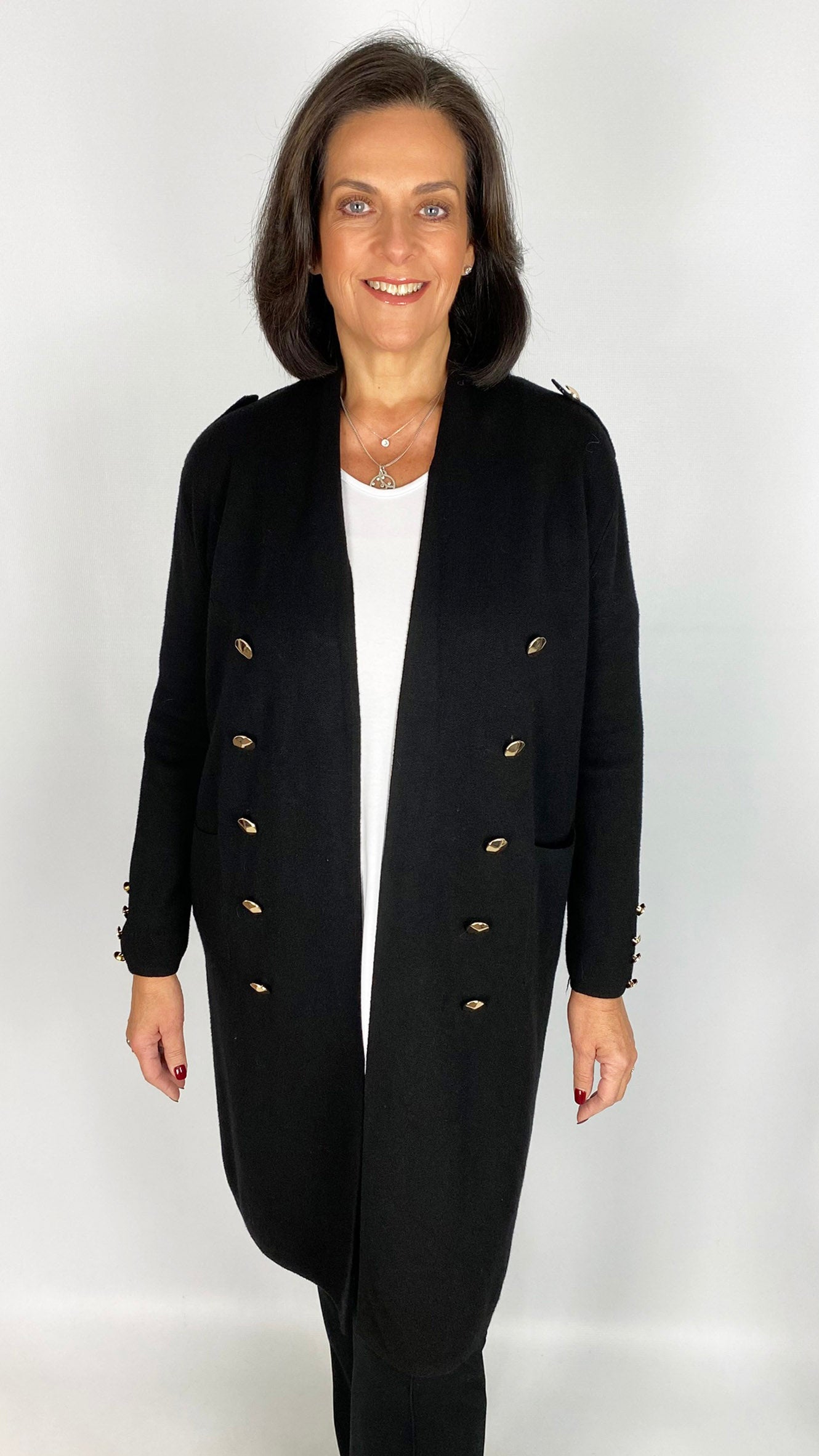 Military inspired edge-to-edge coatigan | 4 Colours