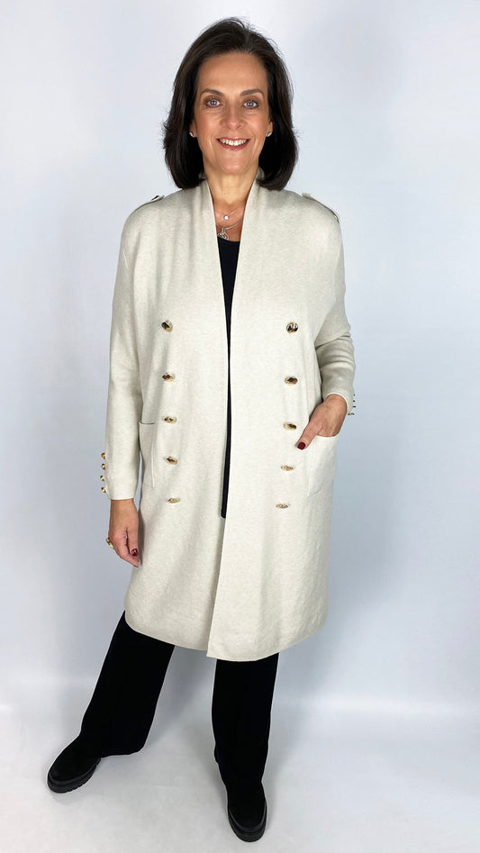 Military inspired edge-to-edge coatigan | 4 Colours