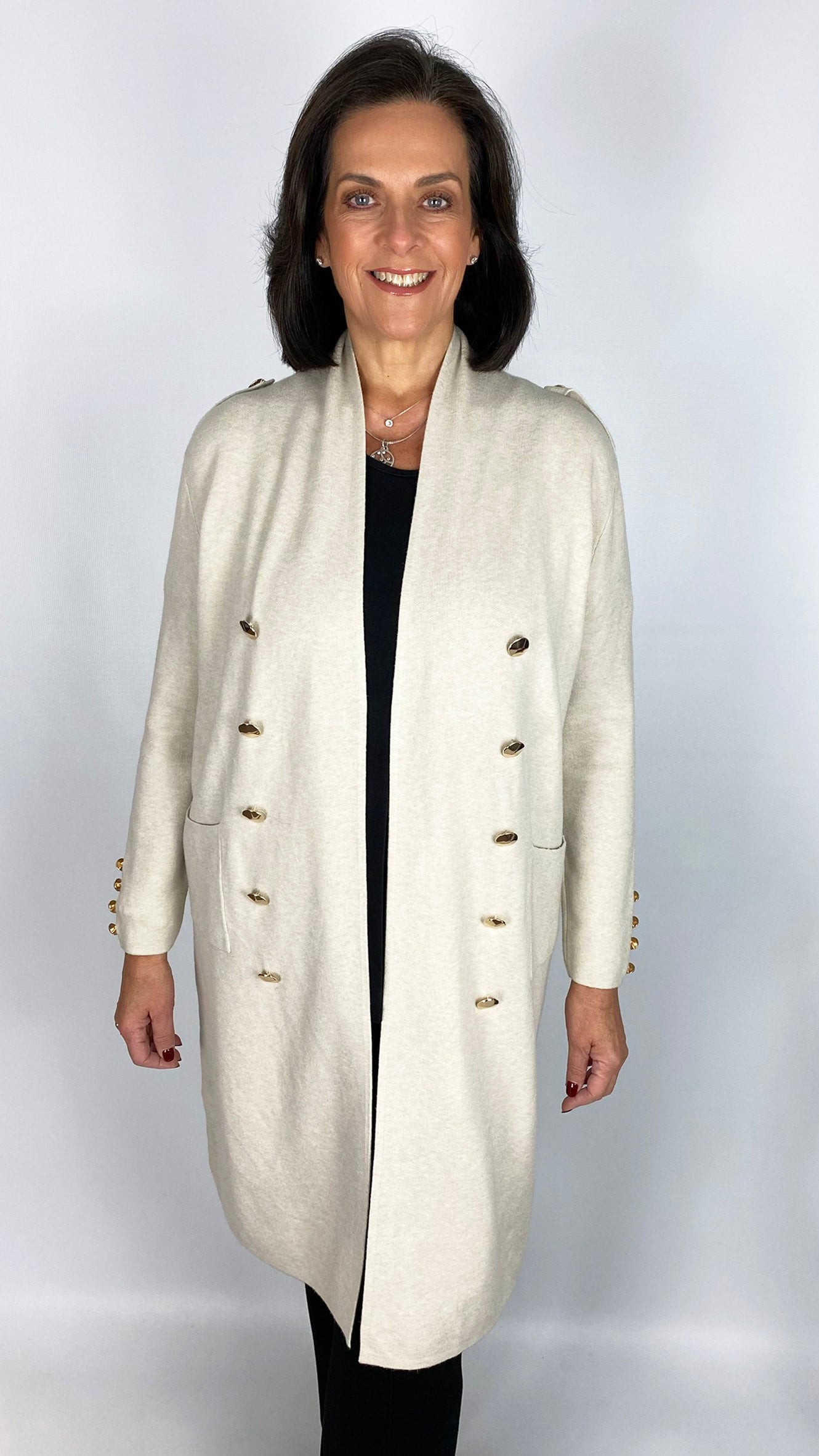 Military inspired edge-to-edge coatigan | 4 Colours