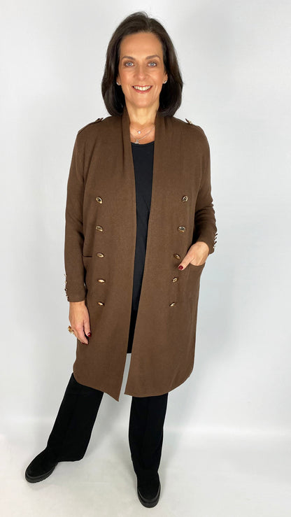 Military inspired edge-to-edge coatigan | 4 Colours