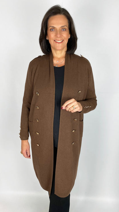 Military inspired edge-to-edge coatigan | 4 Colours