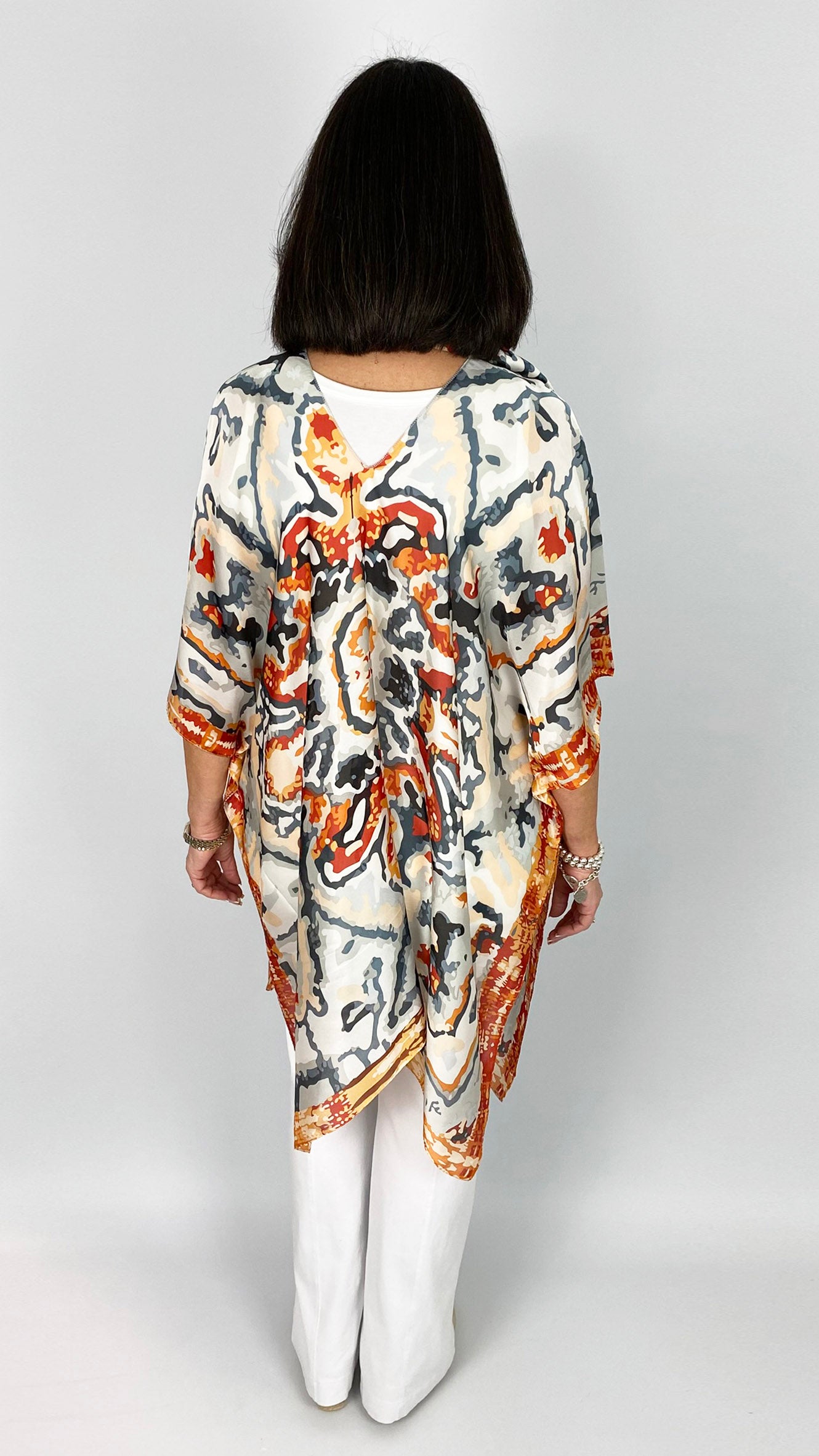 Satin kaleidoscope print kaftan & scarf set | 2 Colours | by Malissa J