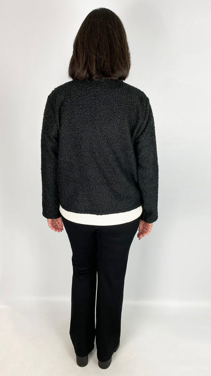 Boucle feature button jacket | 2 Colours