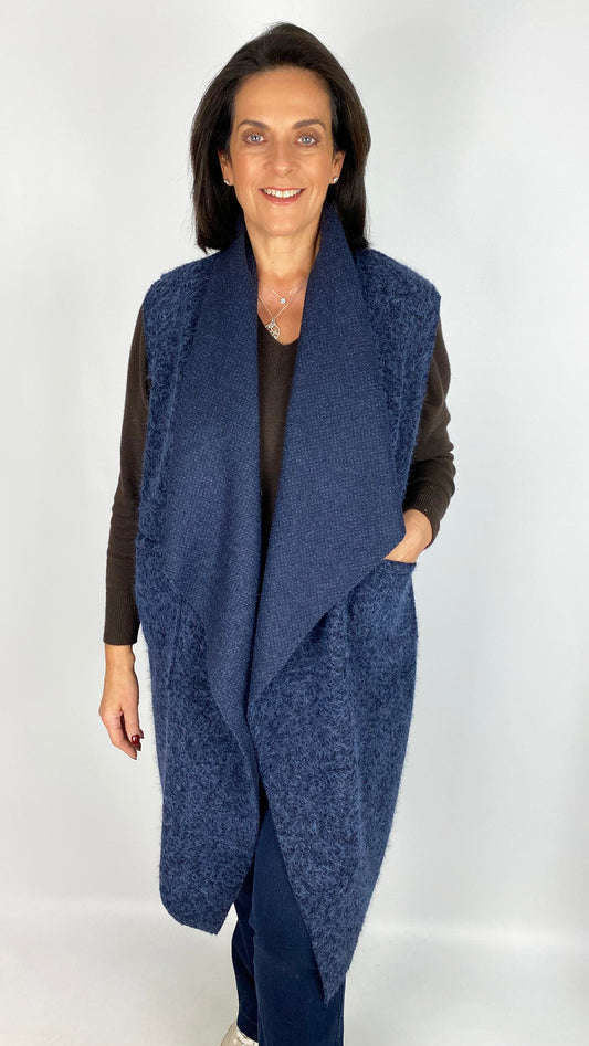 Boucle waterfall longline gilet | 2 Colours