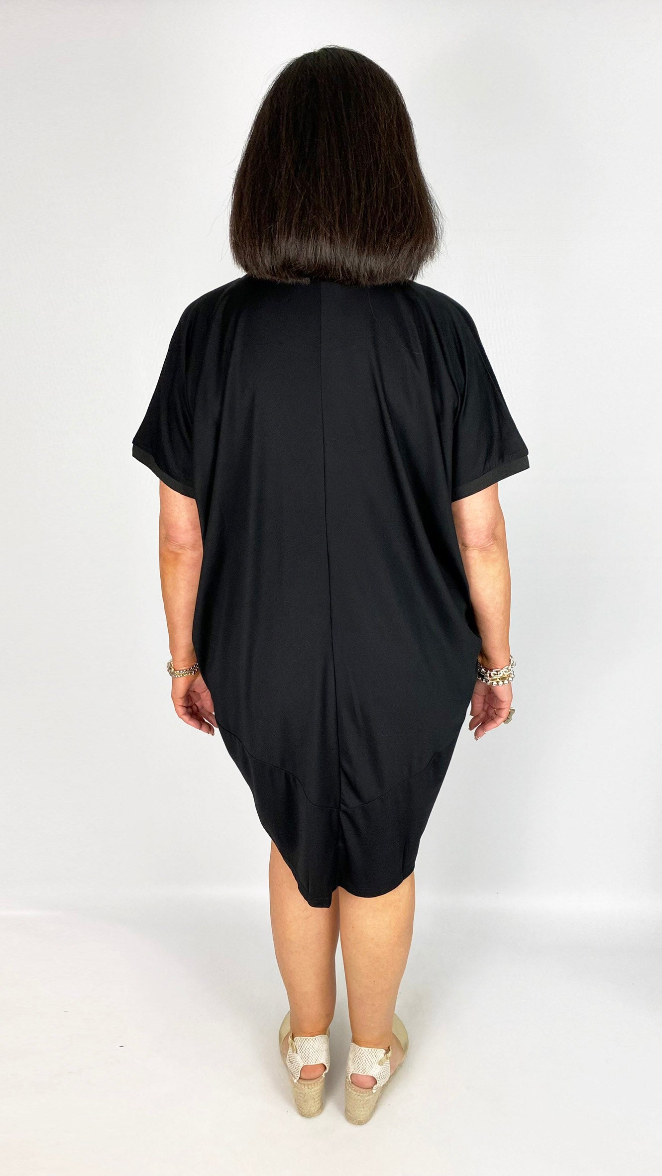 Soft Jersey Panel Dress | Black | by Malissa J