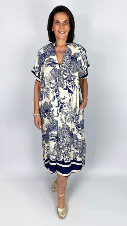 Jungle print V-neck pocket dress | 5 Colours