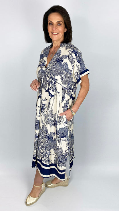 Jungle print V-neck pocket dress | 5 Colours