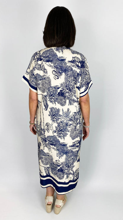 Jungle print V-neck pocket dress | 5 Colours