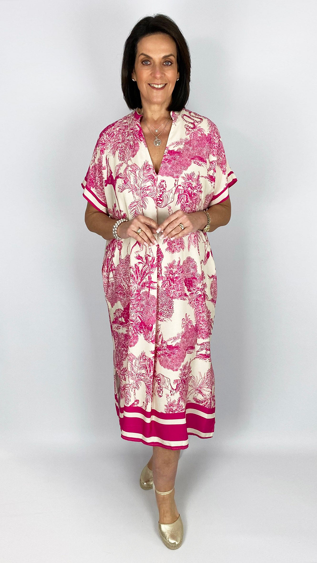 Jungle print V-neck pocket dress | 5 Colours