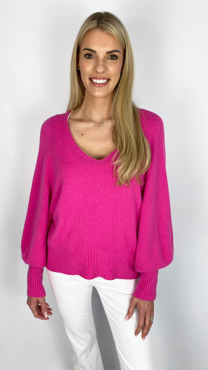 My v-neck balloon sleeve jumper | 3 Colours