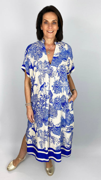 Jungle print V-neck pocket dress | 5 Colours
