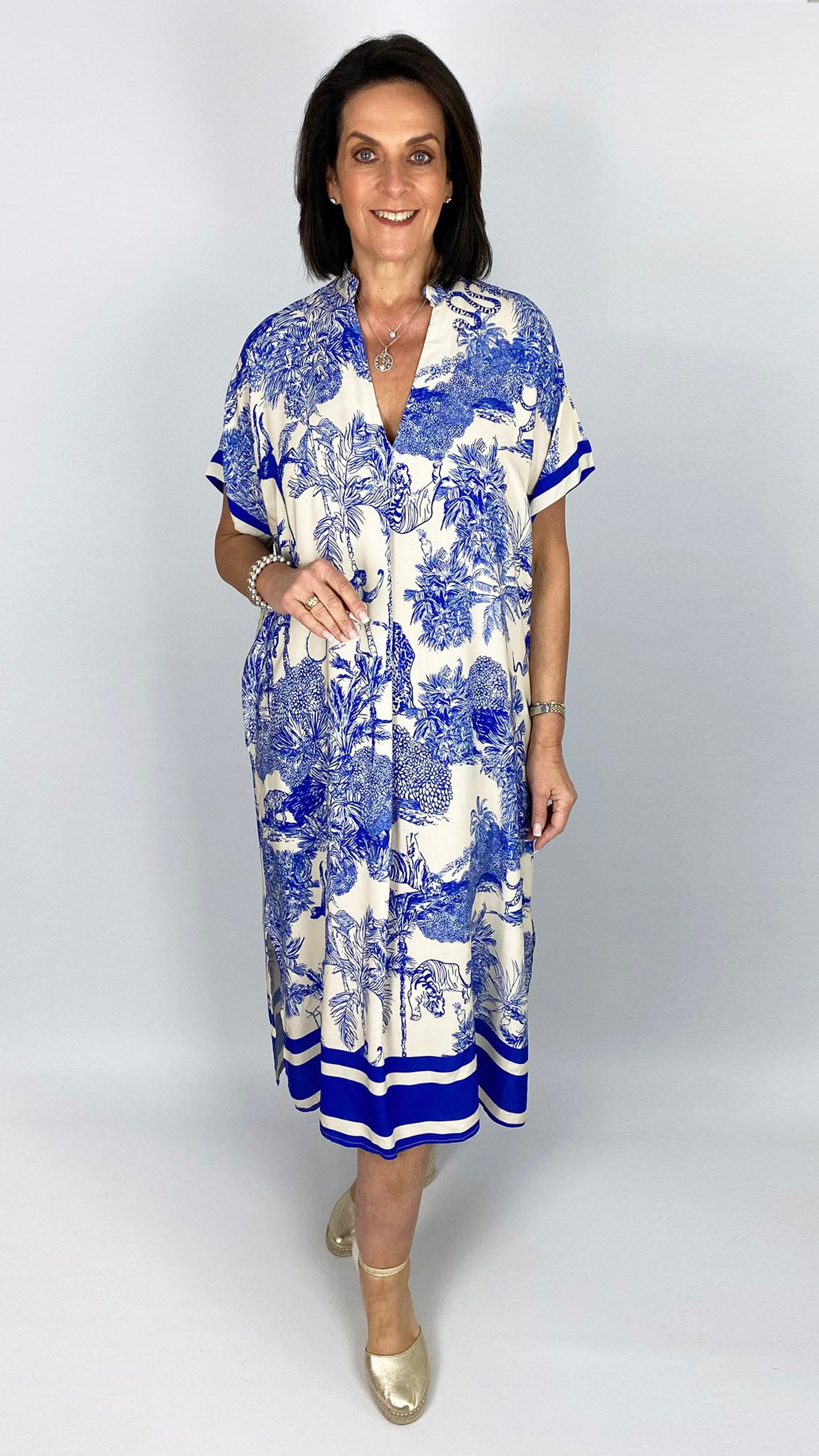 Jungle print V-neck pocket dress | 5 Colours