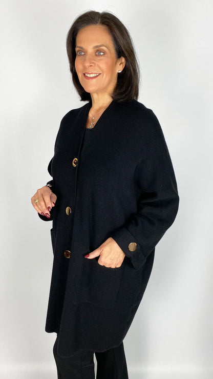 Oversized popper button detail cardigan | 4 Colours