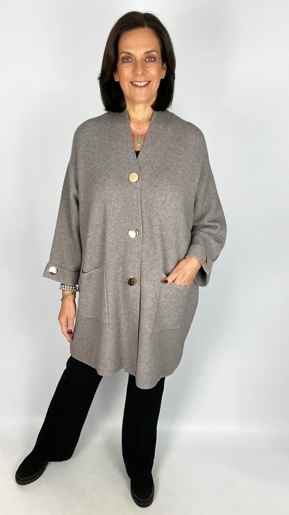 Oversized popper button detail cardigan | 4 Colours