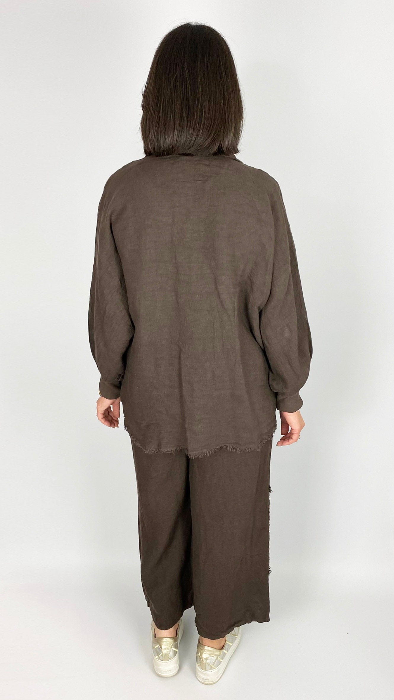 Sequin heart linen shirt & wide-leg trouser set | 3 Colours | last 1