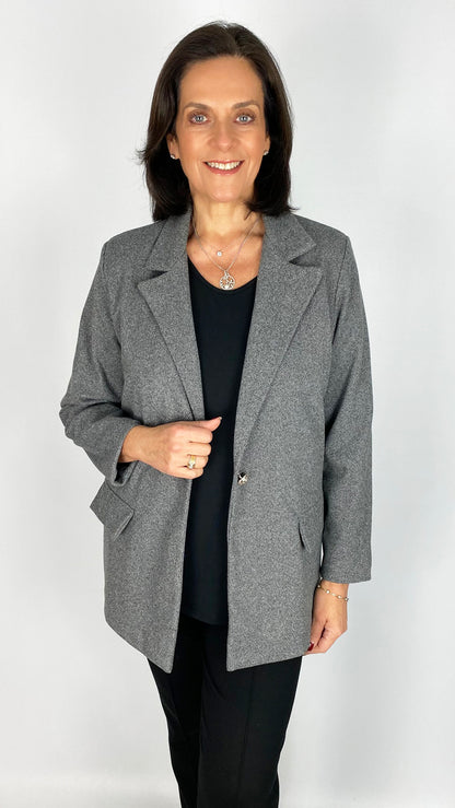 Herringbone button-up blazer | 2 Colours