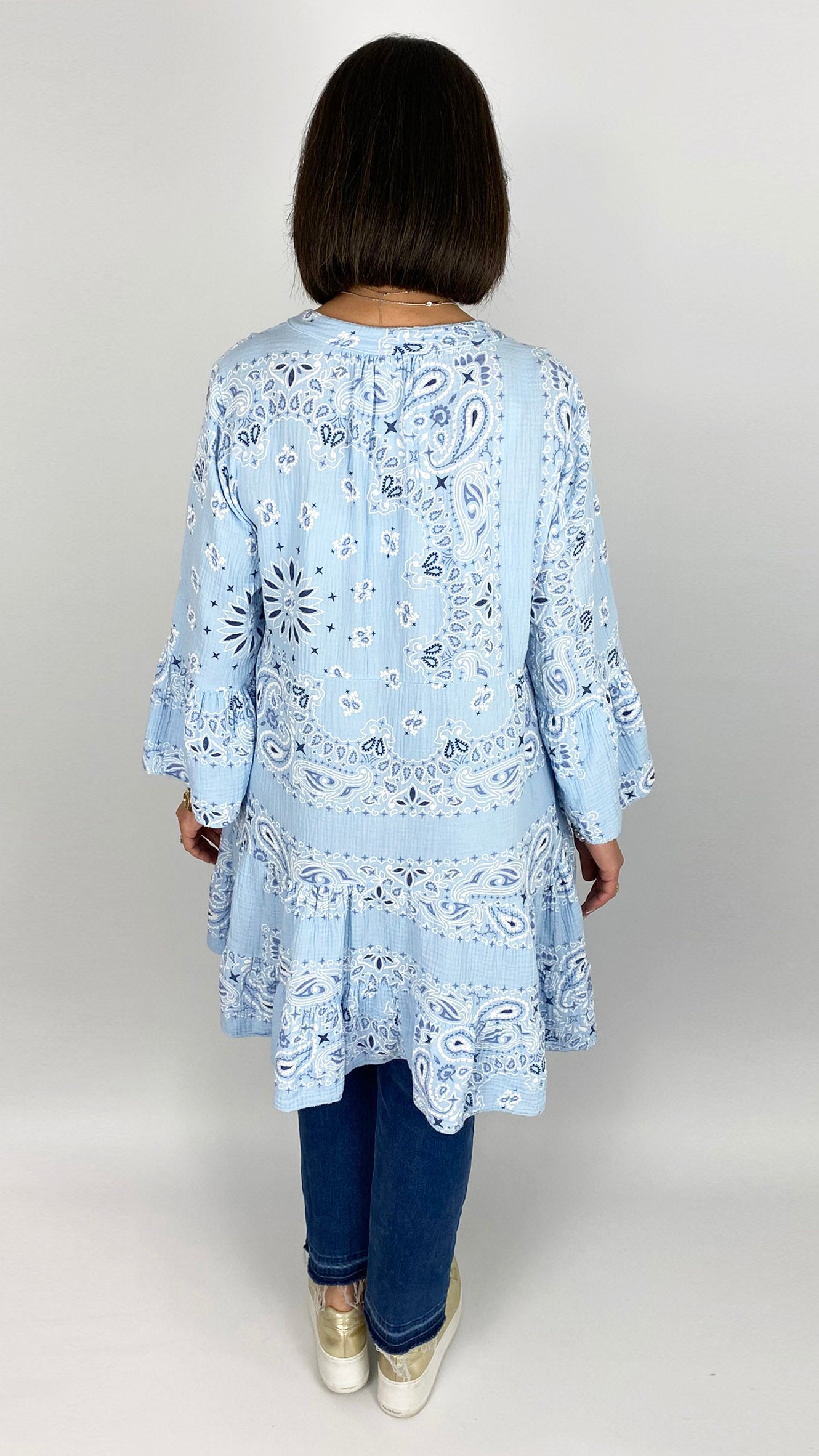 Bandana print tiered cotton tunic | 4 Colours