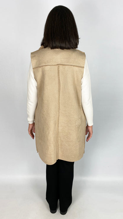 Faux shearling waterfall gilet | 3 Colours