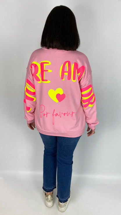 'More Amor' neon slogan sweatshirt | 6 Colours