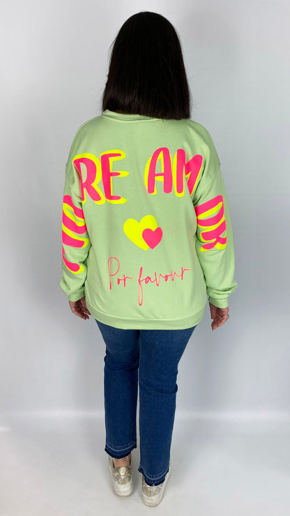 'More Amor' neon slogan sweatshirt | 6 Colours