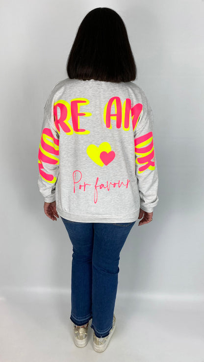 'More Amor' neon slogan sweatshirt | 6 Colours