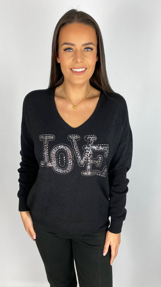 Embellished AP 'Love' lightweight jumper | 3 Colours