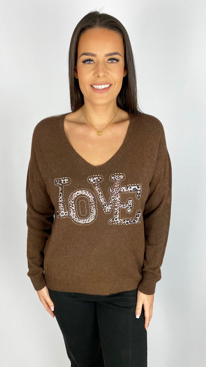 Embellished AP 'Love' lightweight jumper | 3 Colours