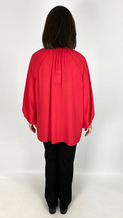 Pussybow tie blouse | Red | by Mat
