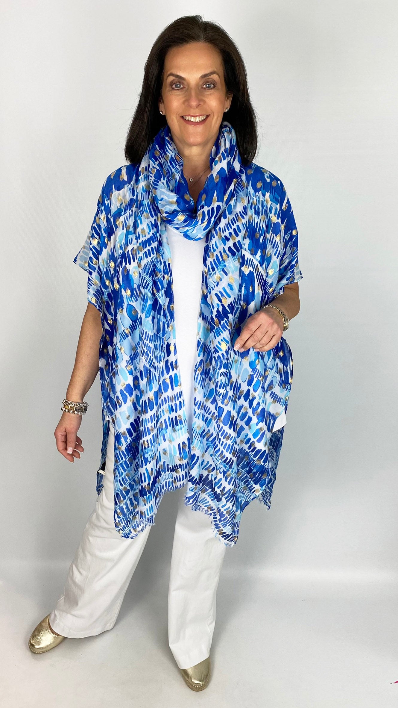 Print & gold foil kimono & scarf set | 2 colours | by Malissa J