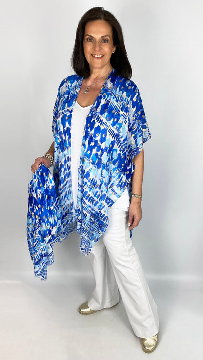 Print & gold foil kimono & scarf set | 2 colours | by Malissa J