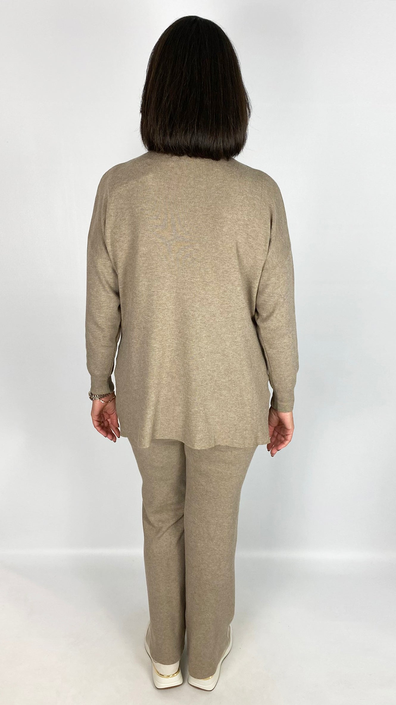 Turtle neck jumper & wide-leg trouser knitted set | 2 Colours