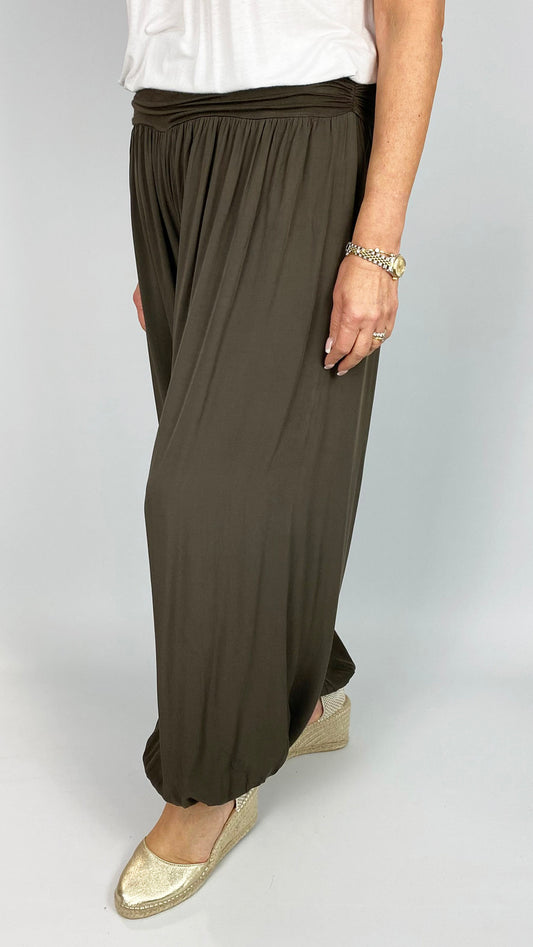 Ruched waistband jersey hareem pants | 3 colours