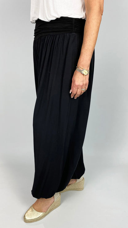 Ruched waistband jersey hareem pants | 3 colours