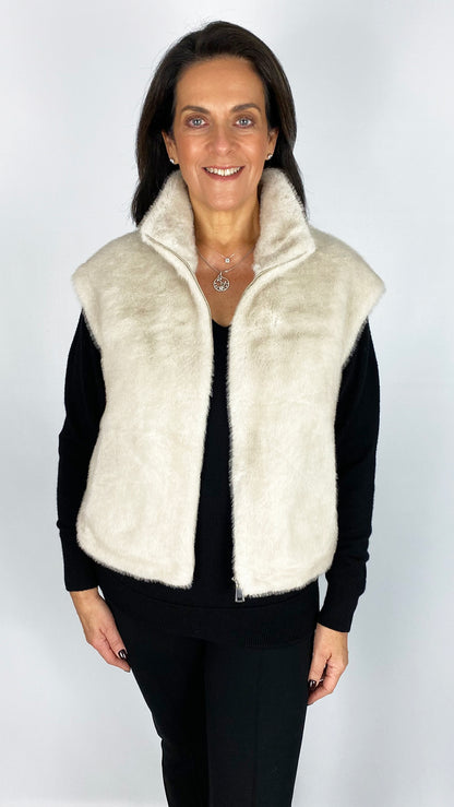 Luxury faux fur zip-through gilet | 2 Colours