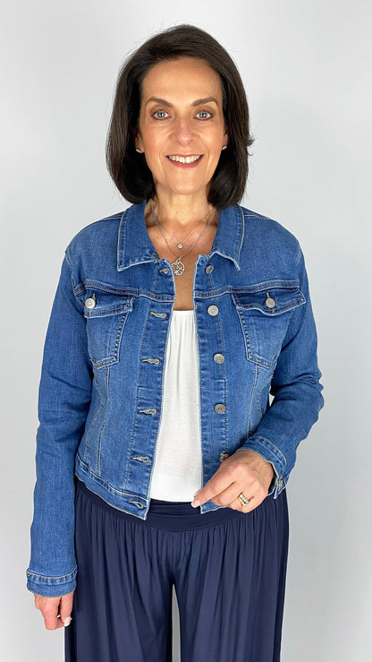 Stretch denim jacket | Mid Denim