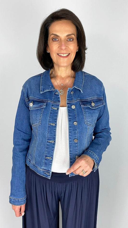 Stretch denim jacket | Mid Denim