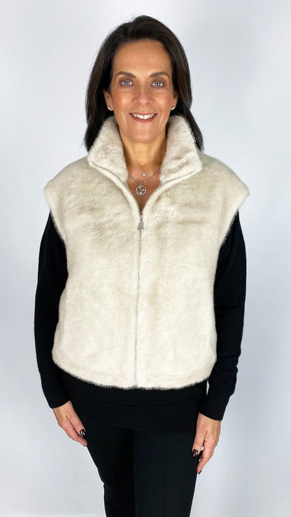 Luxury faux fur zip-through gilet | 2 Colours