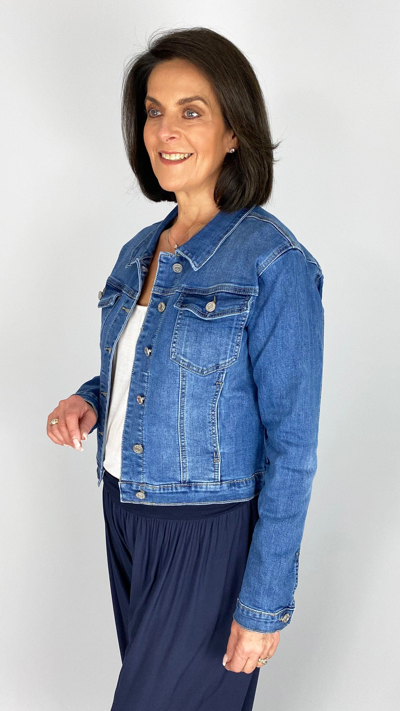 Stretch denim jacket | Mid Denim