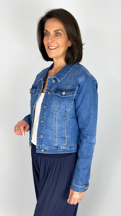Stretch denim jacket | Mid Denim