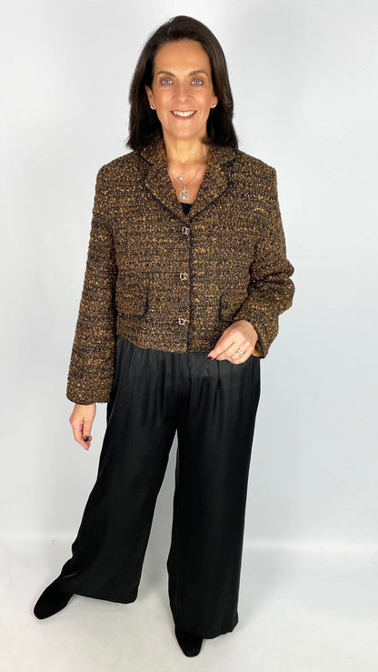 Metallic thread tweed designer-inspired jacket