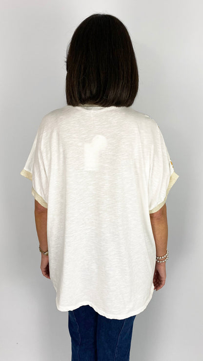 Printed motif v-neck top | 5 Prints