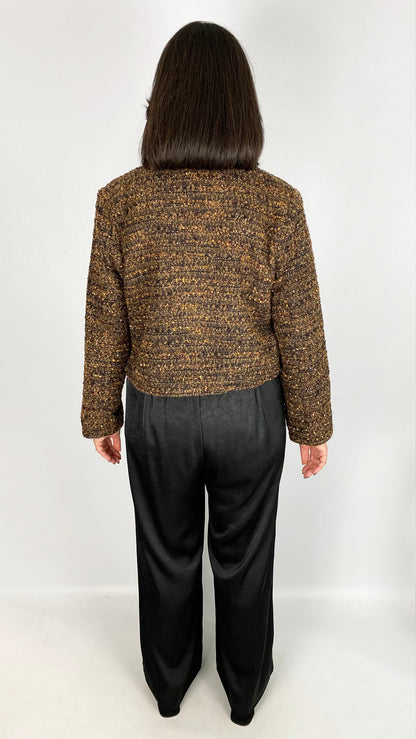 Metallic thread tweed designer-inspired jacket